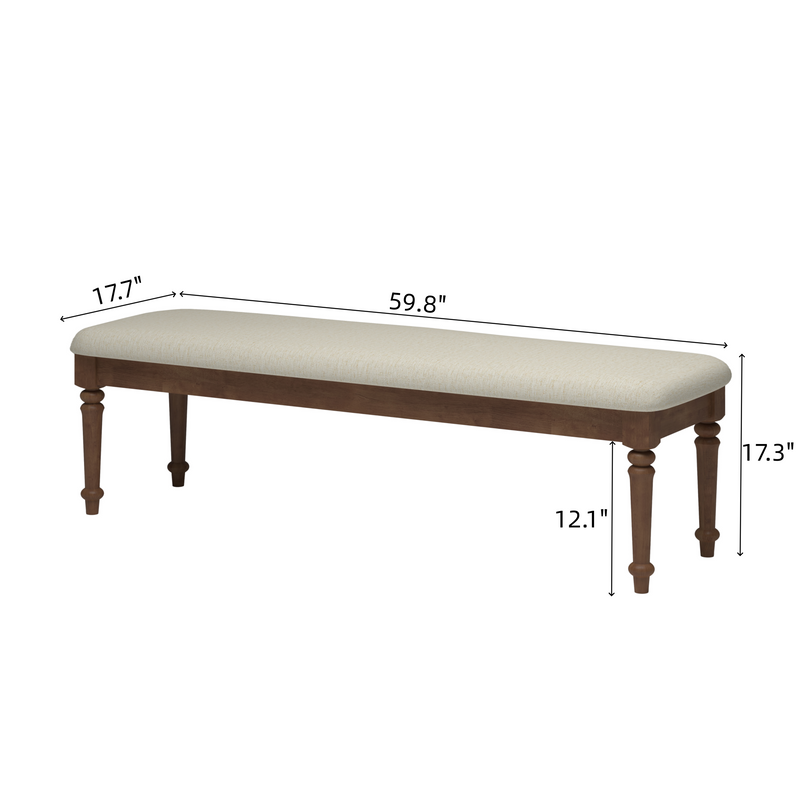 4-Piece King Bedroom Set with Fluted Bed, 2 Nightstands, Bench, Walnut, photo 4 of 10