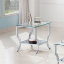 Porch & Den - Square Top End Table Elegance Glass - Chrome by HouseOfZazla