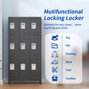 9 Door Lockers With Lock For Secure Storage And - Black by HouseOfZazla