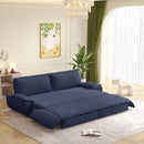 Queen Pull Out 3 In 1 Convertible Sleeper Sofa Bed - Blue by HouseOfZazla