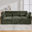 Modern Modular U-Shaped Sofa Bed With Movable Ottoman, USB Ports, Phone Holder by HouseOfZazla