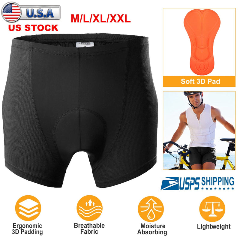 Men\'s Cycling Underwear Shorts 3D Padded Bike Underwear Shorts Breathable Moisture Absorbing Quick Dry, photo 2 of 8