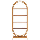 Arched 5 Tier Open Bookshelf For Office - Brown