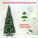 5/6/7.5 Feet Artificial Pencil Christmas Tree with Pine Cones by LJGDeals