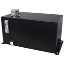 Heavy Duty Hydraulic Fluid Tank 10 Gal Steel Reservoir With Strainer, Gauge & Breather Cap For Tractors & Trucks - Black