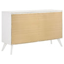 Dresser With Mirror, Angled Legs, Round Knobs - White by HouseOfZazla