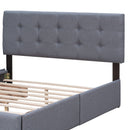 Upholstered Platform Bed With Classic Headboard And Drawers, No Box Spring Needed by HouseOfZazla