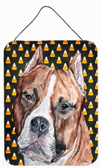 Staffordshire Bull Terrier Staffie Candy Corn Halloween Wall or Door Hanging Prints SC9656DS1216