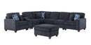 Gina - Sectional Sofa With Ottoman - Black by HouseOfZazla