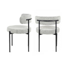Burbank - Modern Round Boucle Dining Chairs (Set of 2) - Black / White by HouseOfZazla
