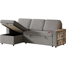 85.8" Pull Out Sleeper Sofa L-Shaped Couch Convertible Sofa Bed with Storage Chaise And Storage Racks,With USB Port And T-pyce Port