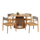 Patio Set Outdoor Acacia Wood Furniture Sets - Braided Dining Chairs & Dining Table by HouseOfZazla