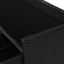K&K 47.5"W Wicker Outdoor Storage Cabinet with Tempered Glass Top by HouseOfZazla