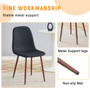 Luxury Simple Chair (Set of 4) Linen Cotton High Resilience Dining Chair With Metal Color Leg - Black / Walnut by HouseOfZazla