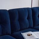 83" Modern Sectional Sofas Couches Velvet L Shaped Couches for Living Room, Bedroom, Blue