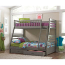 Keira - 2 Drawer Twin Over Full Bunk Bed - Gray by HouseOfZazla