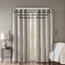 Knitted Jacquard Damask Total Blackout Grommet Top Curtain Panel by HouseOfZazla