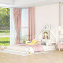 Elegant Floor Bed With House Shaped Headboard by Unique Piece Furniture