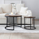 Set of 2 Nesting Round End Tables with Metal Frame by HouseOfZazla