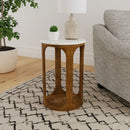 Eaton - Round Side Table - Brown / White by HouseOfZazla