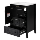 Retro Bathroom Vanity With Sink, Soft Closing Cabinet & Drawers by HouseOfZazla