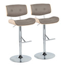 Lombardi - Contemporary Adjustable Barstool With Swivel With Straight T Footrest (Set of 2) by HouseOfZazla