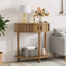 Half Moon Console Table For Living Room - Walnut by HouseOfZazla