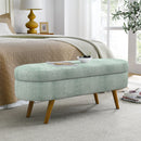 Modern Ottoman Oval Storage Bench With Rubber Wood Legs by Unique Piece Furniture