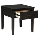 Sutter - 1 Drawer Square End Table - Dark Brown by HouseOfZazla