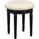 43" Dressing Table Set with Mirrored Drawers and Stool, Tri-fold Mirror, Makeup Vanity Set for Bedroom, Black