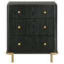 Anser - 3 Drawer Nightstand - Black