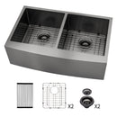 Double Bowl Farmhouse Sink / Stainless Steel Apron Front by HouseOfZazla