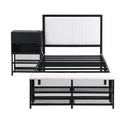 Platform Bed With 2 Tier Storage Shelves, Storage Cabinet by HouseOfZazla