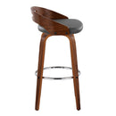 Cassis - Contemporary Fixed Height Barstool With Swivel With Round Footrest (Set of 2) by HouseOfZazla