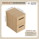 Floating Bathroom Vanity Drawer Base, Wall Mounted Storage With 2 Drawers - Light Oak
