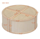 Walker Edison | Modular Round to Square Rattan Coffee Table