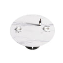 59.05" Modern Artificial Stone Round Carbon Steel Base Dining Table - White / Black by HouseOfZazla