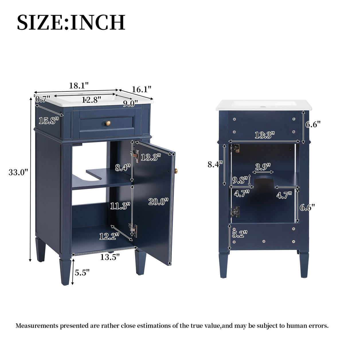 French Style Bathroom Vanity With Sink, Soft-Closing Door, Adjustable Shelf, Rectangular Design, photo 19 of 21