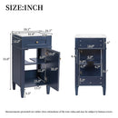 French Style Bathroom Vanity With Sink, Soft-Closing Door, Adjustable Shelf, Rectangular Design
