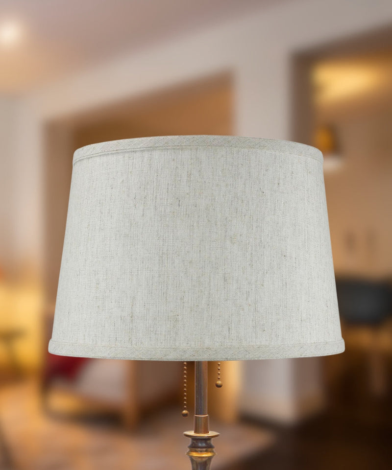 12"W x 8"H Hardback Shallow Drum Lamp Shade Textured