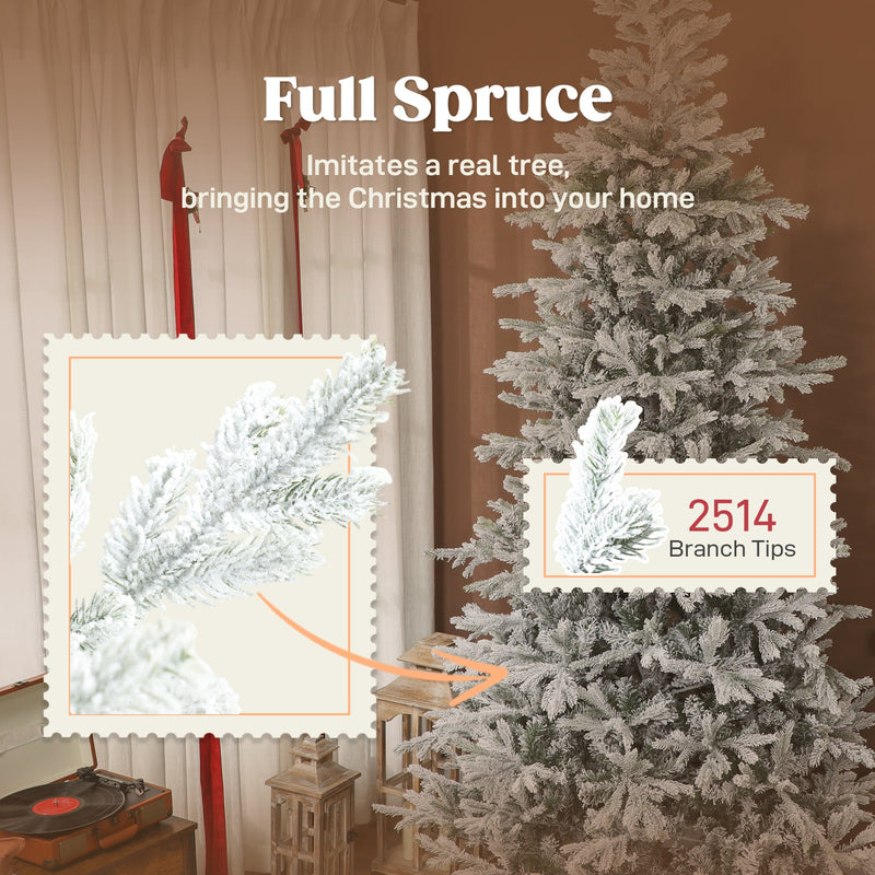HOMCOM 9 ft Artificial Frosted Christmas Tree, photo 6 of 10