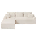 Modular Sectional With Arched Armrests, Includes 3 Back Cushions & 2 Throw Pillows by HouseOfZazla
