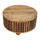 Slatted Round Coffee Table - Beige by Unique Piece Furniture