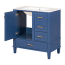 Bathroom Vanity, Modern Bathroom Cabinet With Sink Combo Set, Bathroom Storage Cabinet With A Soft Closing Door And 3 Drawers, Solid Wood Frame by HouseOfZazla