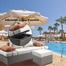 Salena All Weather Wicker Patio Sofa & Ottoman with 2 Toss Pillows by HouseOfZazla