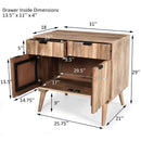 Stylish Style 2 Drawer 2 Door Cabinet, Mango Wood - Natural by HouseOfZazla