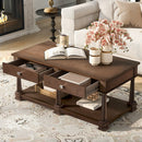 VIBE HAUS Farmhouse Wooden Coffee Table