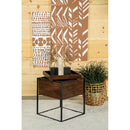 Ondrej - Square Accent Side Table With Removable Tray - Dark Brown by HouseOfZazla