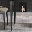 63" Modern Artificial Stone White Straight Edge Black Metal Leg Dining Table, 6 People - White / Black by HouseOfZazla
