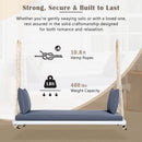TOPMAX Patio Wooden Swing Chair with Cushion & Pillows